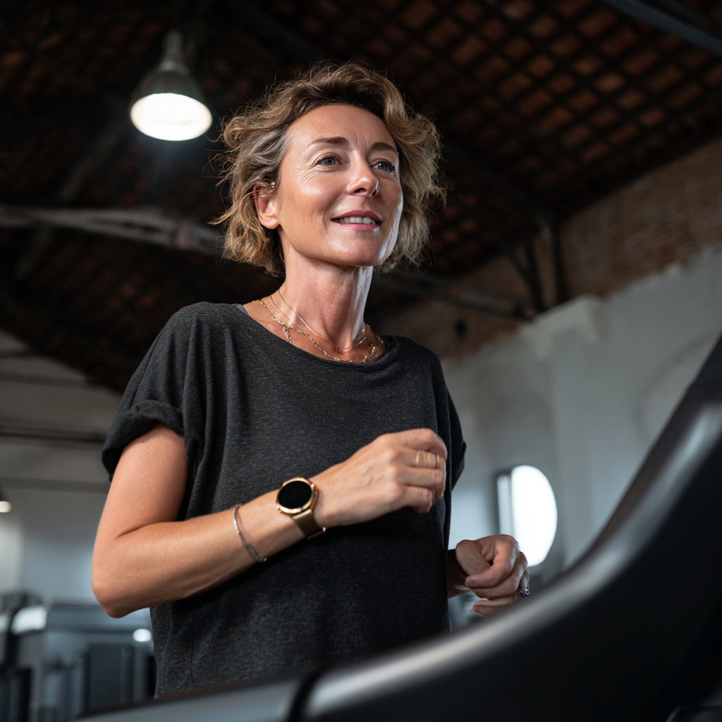 Persona che pratica cardio serale in ambiente rilassante